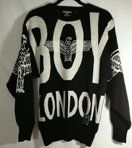 Retro BOY LONDON Logo Sweater Wool Bl Medium